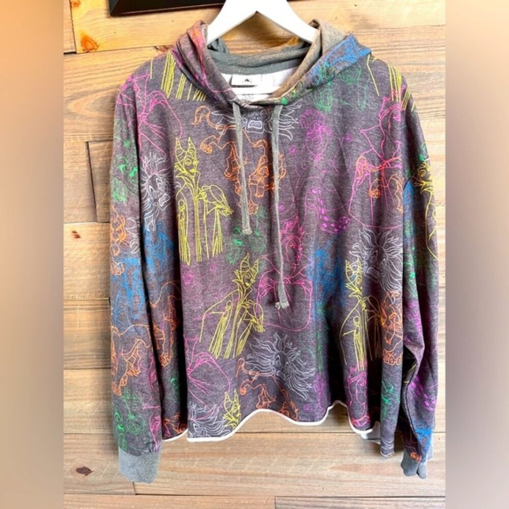 DISNEY PARK CROPPED VILLAIN PULLOVER HOODIE